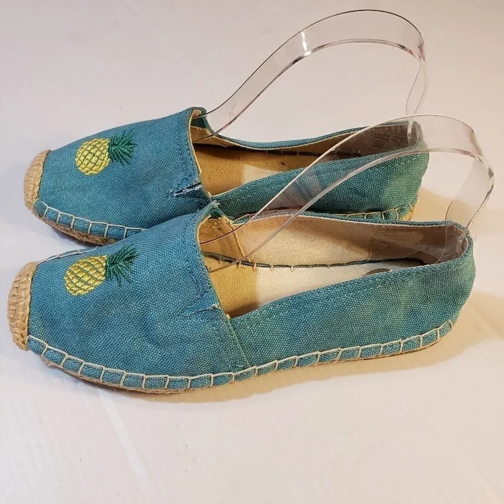 143 Girl Turquoise Espadrilles Pineapple 7M
